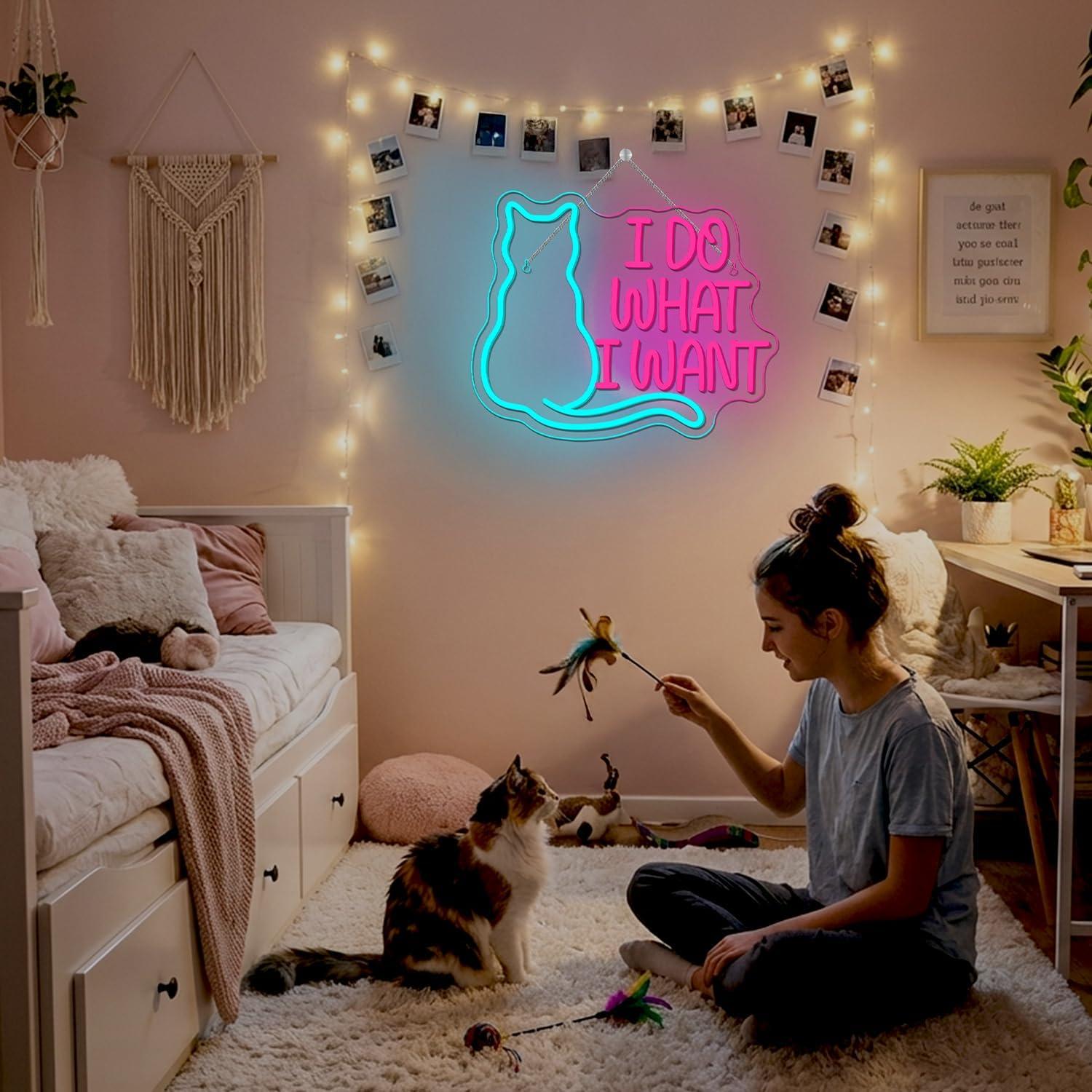 Enseigne néon chat, lumières L - Gaming Accessories Shop avis et prix