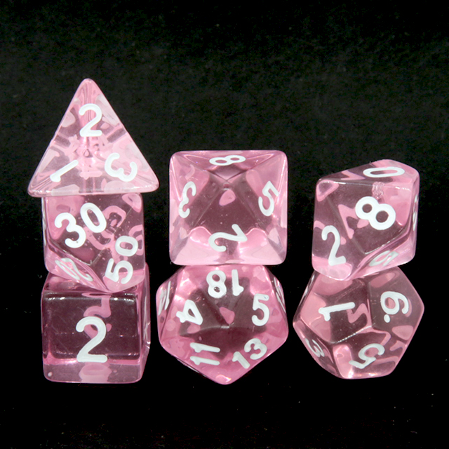 Dés polyédriques transparents  - Gaming Set Accessories avis et prix